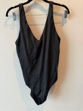 Athleta Black Scoop-Front One-Piece Swimsuit
